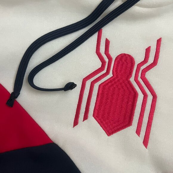 NWT Marvel Spiderman Colorblock Women's Short Sleeve Hoodie Boxlunch Size XL - Picture 3 of 6